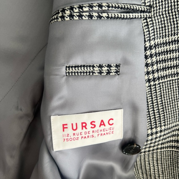 FURSAC France gray Prince of Wales double breasted jacket - Picture 4 of 5
